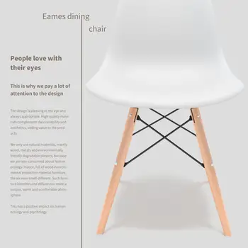 Furgle White 4 szt./kpl. jadalnia krzesło nowoczesny styl polipropylenowe krzesła z drewnianymi nogami krzesło do biura/kuchni/jadalni