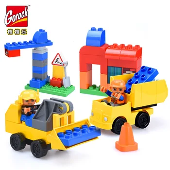 GOROCK Classic Big Size Building Block Duploed City Car Plane Castle Bricks Figure zabawki dla dziecka prezent na boże Narodzenie