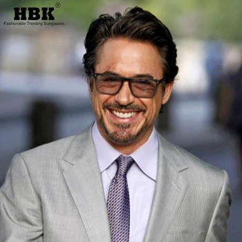 HBK 2019 Iron Man Tony Stark kwadratowe okulary dla mężczyzn kobiet Leopard Robert Downey JR słynne okulary Luxury Edith Okulary UV400