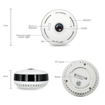 HD 960P MINI Cctv Camera Smart Wireless Fisheye IP Camera 360 stopni szerokokątny panoramiczny strona bezpieczeństwo Wifi kamera dropshipping