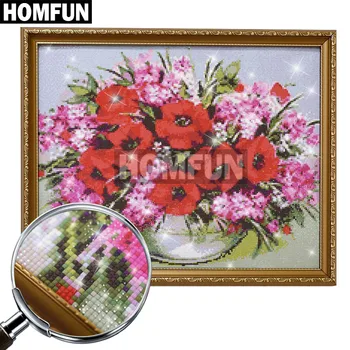 HOMFUN 5D DIY Diamentowa haft pełny ekran 