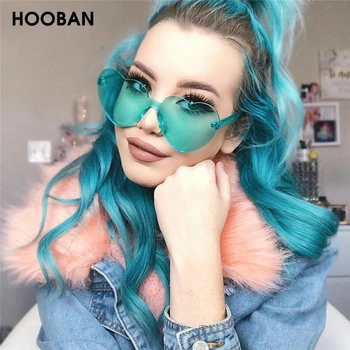 HOOBAN nowe okulary w kształcie serca kobiety marka projektant moda cukierków kolor okulary damskie miłość odcień dziewczyny punkty