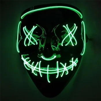 Halloween Neon Mask LED Light Up Party Masks The Purge Election Year Great Funny Festival Cosplay Masks Costume Glow In Dark
