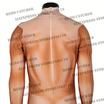 Hero Catcher Muscle Suit Fullbody Elastan Zentai Suit With Muscle Hero Based Muscle Costume