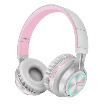 Hi-Fi Bass Opcje zestaw słuchawkowy stereo,słuchawki bezprzewodowe Bluetooth 4.1 z obsługą mikrofonu TF karta, różowe złoto słuchawki dla dziewczyn