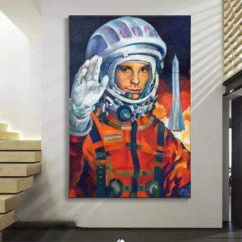 Hot Space Heroes Jurij Gagarin wzór prezent okładka płótno Malarstwo, plakaty i druki Cuadros Wall Art Picture For Home Decoration
