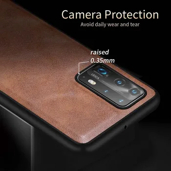 Huawei P40 Case Luxury, luksusowy wzór skórzana tylna pokrywka do Huawei P40 Pro Leather Case X - Level