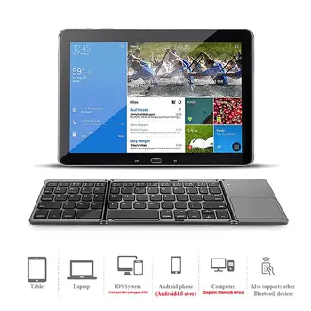 IBen Portable Mini Folding Keyboard składana Клавая touchpad klawiatura dla IOS/Android/Windows ipad Bluetooth klawiatura bezprzewodowa