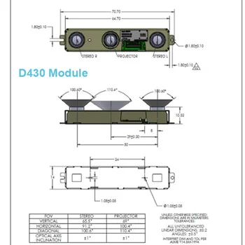 Intel realsense D415 D430 Module Kit 3D Camera Depth Module with USB Intel realsense D415 D430 Module AI Development Robot