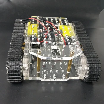 Inteligentny robot czołg samochód podwozia zestawy przezroczysty gąsienicowe podwozie gąsienice platforma Arduino czołg