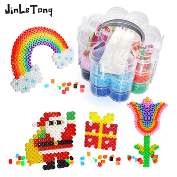 JINLETONG 6600pcs Hama Beads 5mm Set Fuse Iron beads DIY 3d puzzle Beads gwarancja jakości perler Fuse beads diy toy