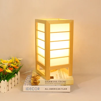 Japoński styl Art-Deco lampa prosta nowoczesna drewniana led lampa stołowa Szkocka sypialnia szafka kontrolna Home Deco Solid Wood Droplight