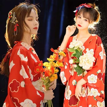 Japońskie Tradycyjne Kimono Harajuku Geta Drewniaki Oddziału Długi Szlafrok Yukata AO Daj Sukienka Anime Cosplay Kostiumy Drewniane Buty Sandały