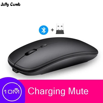 Jelly Comb Bluetooth Akumulator Mysz Bezprzewodowa Cicha Двухрежимная Mysz Optyczna 2.4 G 5.0 Mute Silent Ergonomic Notebook Mouse