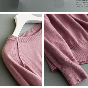Jesień i zima Nowy styl odzież Damska okrągły dekolt jednolity kolor miękkie swetry damska czysty kaszmirowy sweter