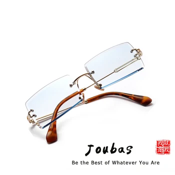 Joubas Okulary Mężczyźni/Kobiety 2019 Prostokąt Bez Oprawy Przezroczyste Okulary Vintage, Luksusowe Okulary Modne Markowe Markowe Odcienie