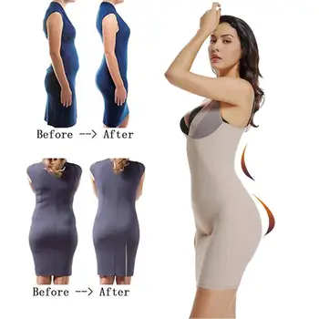 Joyshaper Women Full Body Shaper Poślizgnięcia Dress Underskirt Slimming Sexy Lingerie Corset Bielizna Modelująca Tummy Control Smooth Butt Podnośnik