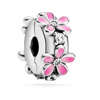 KAKANY New Fashion S925 Sterling Silver White, Pink Daisy Flower Bouquet Series Urok DIY Jewelry Original Woman Romantic Gift