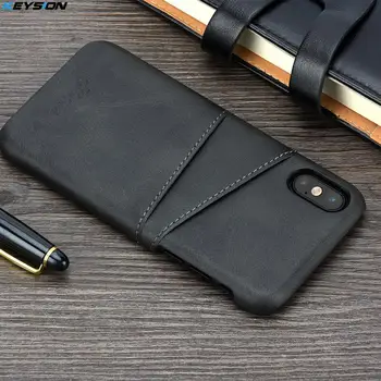 KEYSION etui do telefonu iPhone XS XS Max Cover luksusowy skórzany portfel sloty dla kart tylna pokrywa Capa dla iPhone XR Cases Fundas wygodny