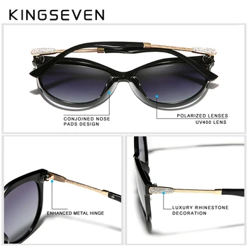 KINGSEVEN 2020 modne okulary elegancka seria kobiety okulary polaryzacyjne podwójna ramka projekt kobiety damskie okulary