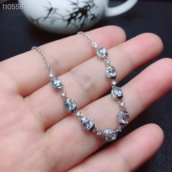 KJJEAXCMY fine jewelry naturalny Akwamaryn 925 srebro nowy kobiece handmade bransoletka wsparcie test piękny