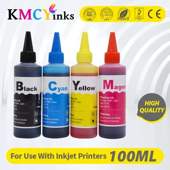 KMCYinks 100 ml uniwersalny do tankowania zestaw atramentów zestawy do Canon, HP, Lexmark, Epson, Brother wszystkie wielokrotnego użytku drukarki atramentowe
