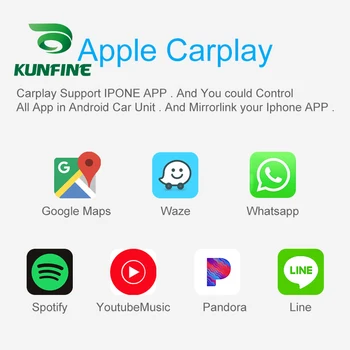 KUNFINE Wireless Wire Apple CarPlay Dongle for Android Car stereo Unit USB Carplay Stick with Android AUTO