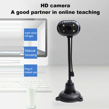 Kamera 480P USB 2.0 HD kamera z mikrofonem, kamera dla komputerów PC laptop komputer stacjonarny do zdalnego biura wideokonferencje online-klasa