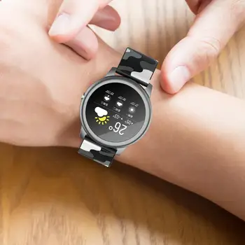 Kamuflaż silikonowy pasek do Samsung Galaxy Watch 3 45 mm 41 mm kamuflaż pasek silikonowy dla Galaxy Watch 3 41 mm 45 mm czarna klamra 22 mm