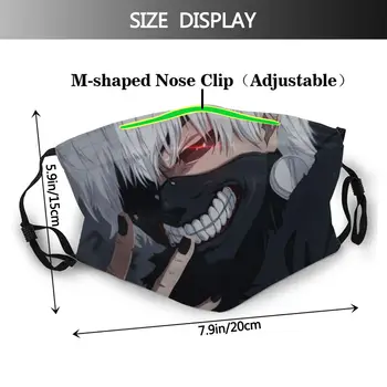 Kaneki Ken Tokyo Ghoul Adult Non-Disposable Mouth Face Mask Printed Anti Dust Protection Mask Mouth Muffle with Filters