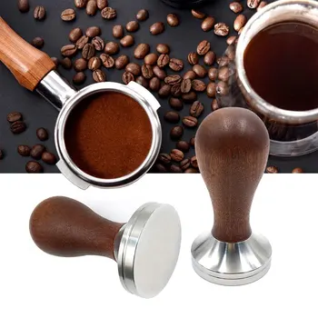 Kawa espresso taranowanie 304 stal nierdzewna 51 mm 53 mm 58 mm dozownik do kawy wyrównywacz drewniany uchwyt kawowy proszek młotek