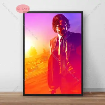 Keanu Reeves gorąca gwiazda filmowa aktor John Wick plakat sztuka płótnie Malarstwo ścienne wystrój domu Kwadro Куадрос
