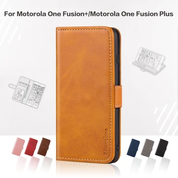 Klapka Motorola One Fusion+ Leather Case Luxury With Magnet Wallet Case For Motorola One Fusion Plus Phone Cover