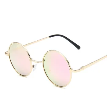Klasyczne rocznika spolaryzowane okulary przeciwsłoneczne refleksyjne lustro moda, okrągłe, metalowe okulary damskie okulary przeciwsłoneczne Uv400