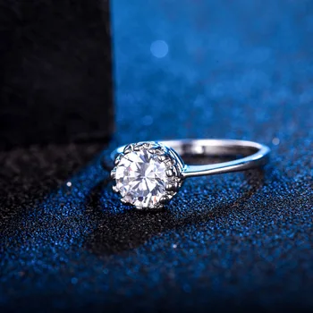 Klasyczny okrągły sześciennych cyrkon palec pierścień 925 srebro dla kobiet dziewczyn panie dekoracje ślubne najlepszy prezent