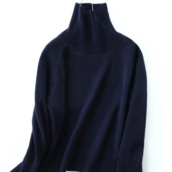 Kobieta wolna podstawowy sweter z Dzianiny gładkie swetry 2020 zima jesień ciągnąć dorywczo bluza z długim rękawem golf invierno mujer