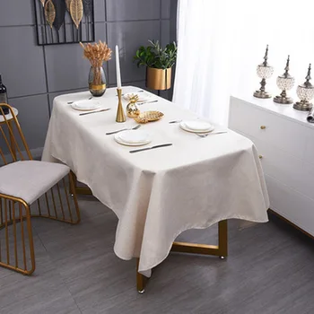 Kolor Czarny obrus prosta nowoczesna hotelowa obrus prostokątny, bawełniana tkanina lniana biały obrus do stołu kuchennego