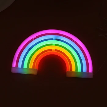 Kolorowa Tęcza Wisi Neon Lampka Nocna Pokój Dekoracyjny Świąteczny Prezent Neon Domowa Impreza Weselna Lampa