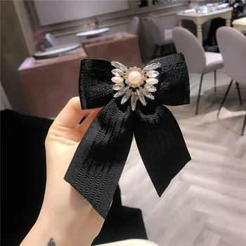 Koreański Nowy rhinestone Taśma krawat motyl broszka luksusowy suknia ślubna koszula szpilki i broszki modne broszki dla kobiet akcesoria
