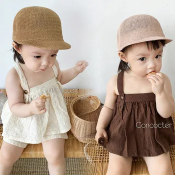 Koreański odzież Dziecięca Baby Girl SummerTop spodenki strój z dwóch części