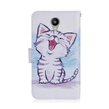 Kreskówka portfel etui na Meizu m2 Uwaga sztuczna skóra moda piękny Jednorożec kot motyl Stojak książka telefon torba