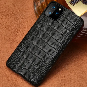 Krokodyla skóra naturalna pokrowiec dla Iphone 11 pro max oryginalna luksusowy tylna pokrywa dla iphone 12 case 12 pro max xr xs max fundas