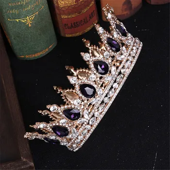Kryształ Rhinestone Księżniczka Ślubne, Tiary Korony Tiara Prezenty Rhinestone Spektakl Korony Panny Młodej Opaski Ślubne Akcesoria Do Włosów