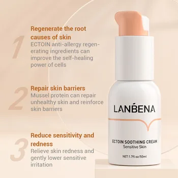 LANBENA Ectoin Soothing Cream Sensitive Skin Repair Moisturizer Collenage Cream Anti Wrinkle Aging Acne Treatment Skin Care