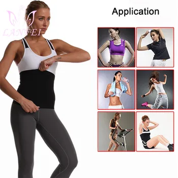 LANFEI Sauna Belt Slimming Sweat Trening Fitness Body Shaper Pasy dla kobiet Body Shape talia trener gorset bielizna korygująca kobiety