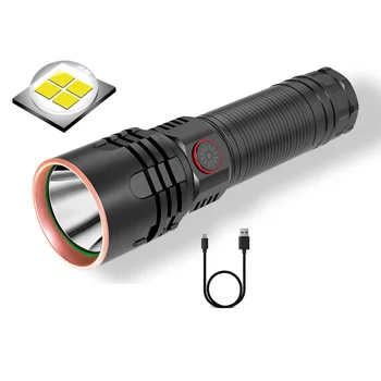LEADLY USB Akumulator mini latarka led oświetlenie wodoodporna Latarka teleobiektyw zoom stylowy przenośny stop aluminium nocne