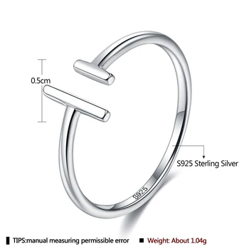LEKANI minimalistyczne pierścionki dla kobiet autentyczne 925 srebro biżuteria stojak regulowany palec pierścień ręcznie prezent jubileuszowy
