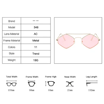 LEONLION 2021 retro gothic romb okulary mężczyźni poligon okulary Kobiety rocznika małe metalowe okulary odcienie dla pań UV400