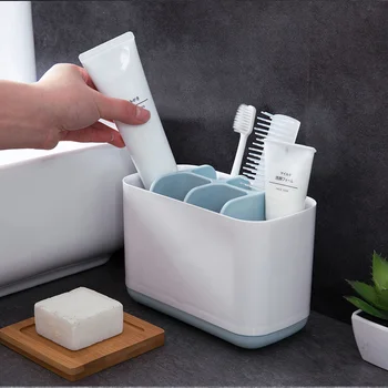 LIYIMENG szczoteczka do zębów i pasta do zębów uchwyt organizator skrzynia łazienka maszynka uchwyt kosmetyczne pudełko do przechowywania półki kuchenne