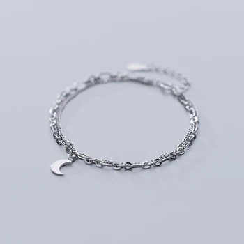 LKO new arrive fashion silver 925 moon proste i modne bransoletki dla kobiet S925 słodki romantyczny bransoletka dla dziewczynki